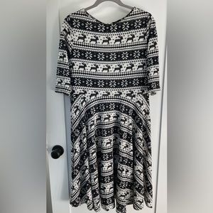 Unique Vintage winter sweater knit dress, 2X, EUC